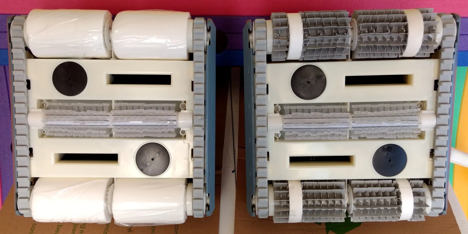 porównanie szczotek cv vs wb na odkurzaczu basenowym maytronics dolphin m500